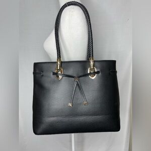 Elegant Black Bag with Gold Color Hardware